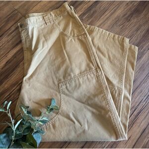 Vintage LL Bean Outdoors Pants Mens 42x29 Brown Canvas Hunting Brush Guard 0kd01